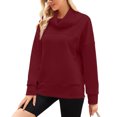 thumbnail image 1 of WFJCJPAF 2025 New Product Blouses for Women Plus Size,Fashion Women's Casual Long Sleeve Turtleneck Ladies Solid Zipper Tops Blouse - Wine XXL, 1 of 8
