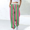 thumbnail image 1 of WFJCJPAF 2025 New Product Capri Pants for Women Plus Size,Women Fashion Color Blocked Printed Drawstring Pants - Hot Pink M, 1 of 5