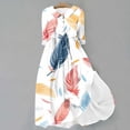 thumbnail image 1 of WFJCJPAF 2025 New Product Dresses for Women Plus Size,Women's Summer Printed Fashion Three-quarter Sleeve Turndown Collar Dress - Sky Blue M, 1 of 5