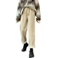 thumbnail image 1 of WFJCJPAF 2024 New Product Clearance！ Pants for Women Plus Size Stretch Two Pairs,Women Winter Solid Color Corduroy With Pocket Pleated Pants Long Pants - Khaki XL, 1 of 3