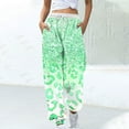 thumbnail image 1 of WFJCJPAF 2025 New Product Pants for Women Plus Size Stretch,Women Fashion Color Blocked Printed Drawstring Pants - Green S, 1 of 5