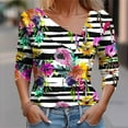 thumbnail image 1 of WFJCJPAF 2025 New Product Sexy Blouses for Women Date Night,Women's Fashion Casual Printed Button-Up Blouse T-shirt Long Sleeves Tops Blouse - Purple L, 1 of 5