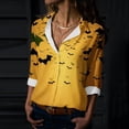 thumbnail image 1 of WFJCJPAF 2025 New Product Sexy Blouses for Women Date Night,Women's Hallowmas Printed Casual Button Shirt Long Sleeved Turndown Collar Blouse - Yellow XL, 1 of 6