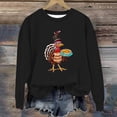 thumbnail image 1 of WFJCJPAF 2025 New Thanksgiving Tops for Women Plus Size ,Womens Casual Printed Round Neck Long Sleeved Top Loose Sweatshirts,Thanksgiving Tops for Women - Black S, 1 of 4