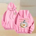 thumbnail image 1 of WFJCJPAF 2025 New Thanksgiving Tops for Women Plus Size,Women Print Long Sleeve Loose Fashion Pullover Hoodies Tops Sweatshrits,Thanksgiving Tops for Women - Pink S, 1 of 3