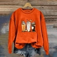 thumbnail image 1 of WFJCJPAF 2025 New Thanksgiving Womens Thanksgiving Tops Plus Size,Women's Round Neck Printed Long Sleeve Hoodless Sweatshirts Top,Thanksgiving Tops for Women - Orange M, 1 of 4