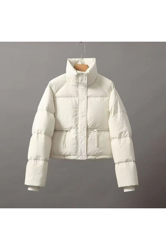 Clearance! Coats for Women Plus Size,Women's Winter Standing Collar Down Thickened Bread Jacket Cotton Jacket