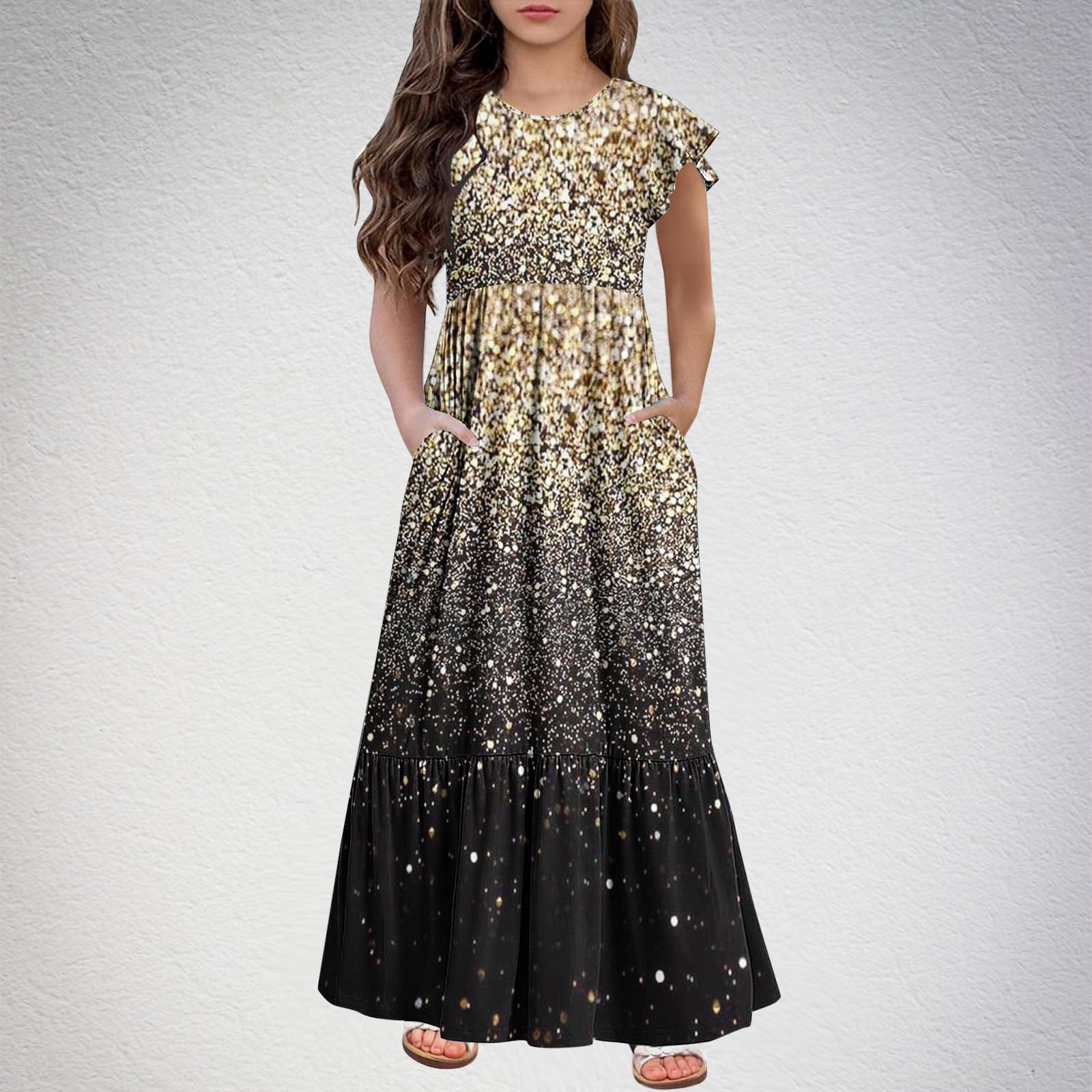 slim fit dress slacks Black Gold Hardware Halter Neck Midi Dress main image 1