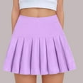 thumbnail image 1 of WFJCJPAF Clearance! Girls' School Uniform Dress - 2 Pack，Girls Casual Spring And Summer Solid High Waist Kids Skirt - Purple - 4 Years, 1 of 4