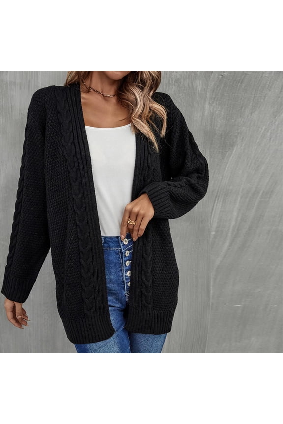Clearance! Sweaterfor Women Plus Size Clearance,Fashion Women Casual Long Sleeve Long Sweater Coat Cardigan Blouse Tops - Black M