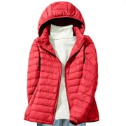 WFJCJPAF Clearance! Winter Coats for Women Plus Size 2X Tru,Women's Down Jacket Lightweight Hooded Short Korean Style Extra Large Size Plus White Down Warm Jacket