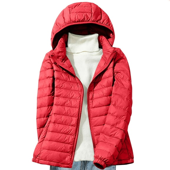 WFJCJPAF ! Winter Coats for Women Plus Size 2X Tru,Women's Down Jacket Lightweight Hooded Short Korean Style Extra Large Size Plus White Down Warm Jacket