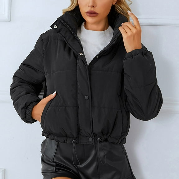 WFJCJPAF Clearance! Winter Coats for Women Clearance under $20,Fashion Women Long Sleeved Button Solid Designs Relaxed Bandage Parkas