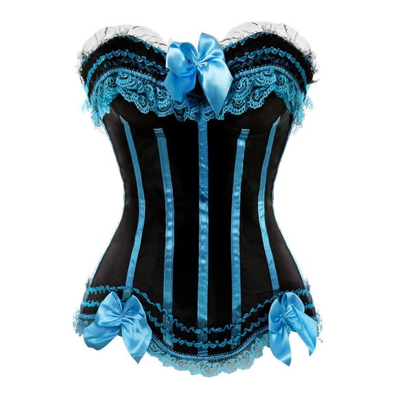 WFJCJPAF Clearance! Womens Tops Clearance under $5 Large Plus Size Corsets For Women Black Bustier Lingerie For Halloween Costume Dress Bustier Top Gothic Shapewear Sexy Underwear - Light Blue - S