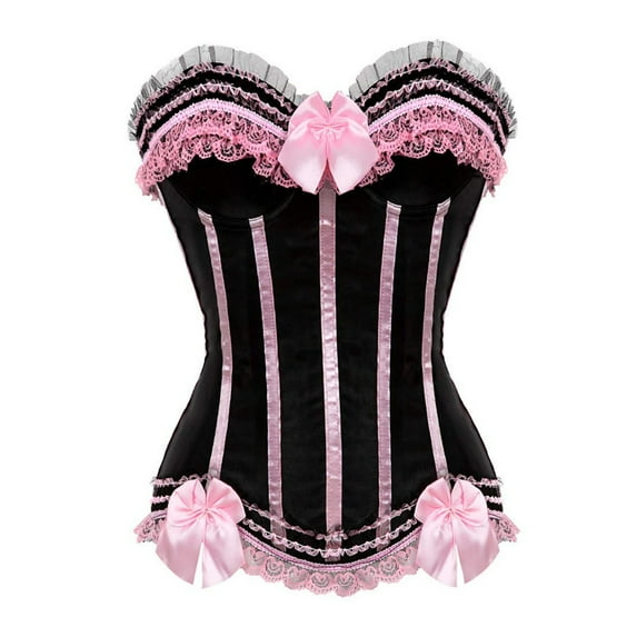 WFJCJPAF Clearance! Womens Tops Clearance under $5 Large Plus Size Corsets For Women Black Bustier Lingerie For Halloween Costume Dress Bustier Top Gothic Shapewear Sexy Underwear - Pink - XXXL