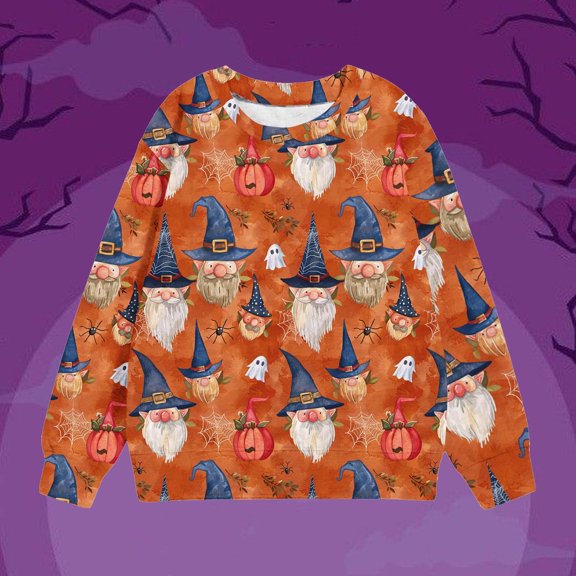 WFJCJPAF Halloween Kids Halloween Shirt Size 8,Children's Shirt Long Sleeved Halloween Printed T-shirt Printed Round Neck Short Top Suitable for Boys and Girls Aged 1-12 T-shirts