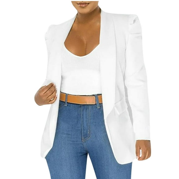 WFJCJPAF Holiday Clearance! Clearance Blazers for Women 3Xl,Women's Fashion Solid Button Suit Coat Long Sleeve Hatless Casual Coat/Jacket