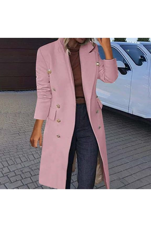 Holiday ! Jackets for Women Plus Size 4Xl,Fashion Women's Versatile Lapel Long Sleeve Medium Long Button Blazer