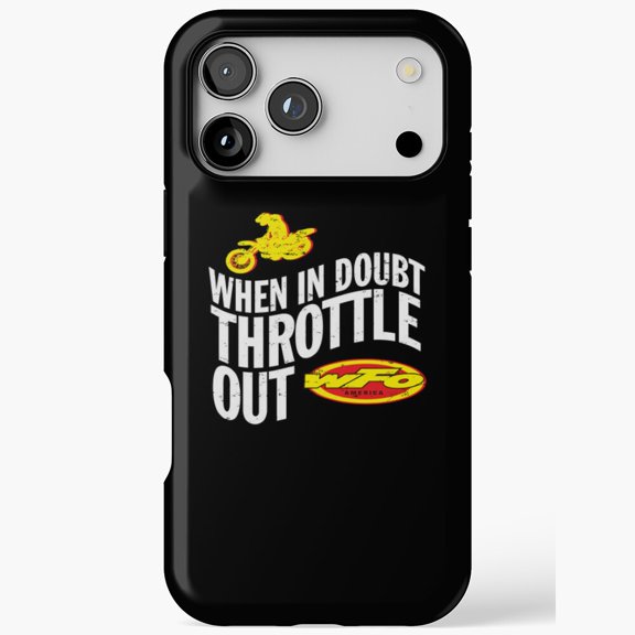 WFO America When In Doubt Throttle Out Motocross Rider for iPhone Case 11 to 17 Pro Max