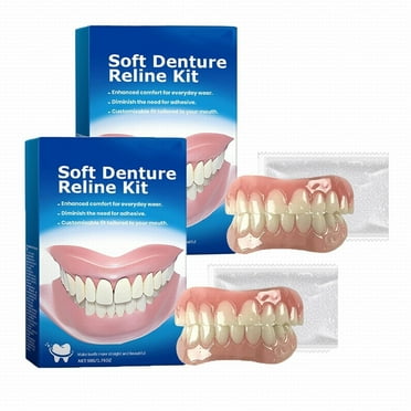 WFPLHFT GreatFit Denture Silicone Reline Kit,GreatFit Denture Silicone Reline Kit,Soft Denture Reline Kit for Men and Women