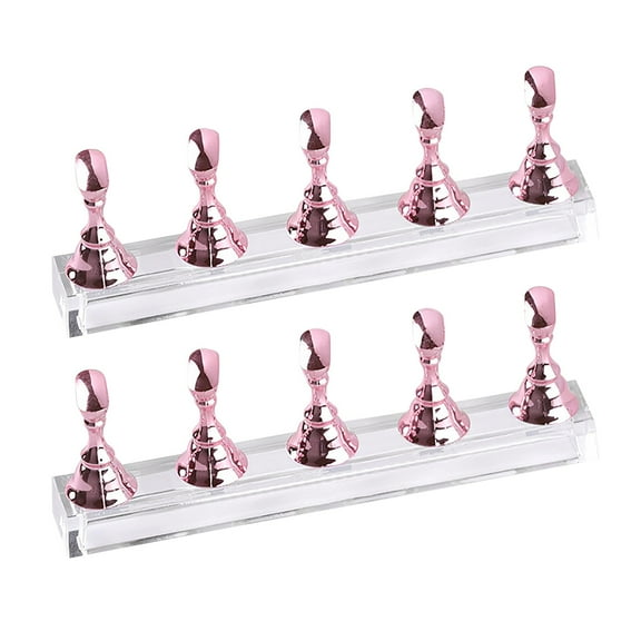 WFPLHFT Nails Nipper Cuticle Sand Bar 2 Sets Acrylic Nail Display Stand Nail Tip Practice Holder Nail Practice Stand Fingernail DIY Nail Art Stand