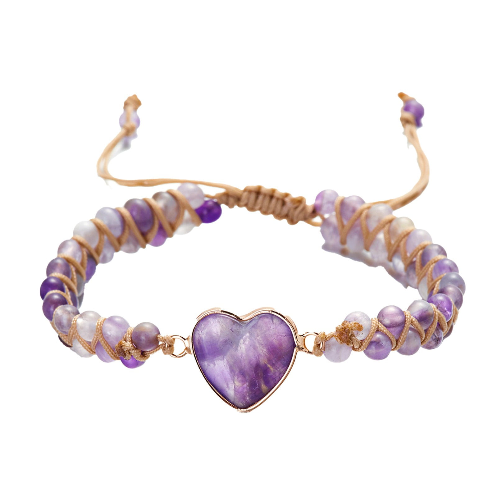 WFPLHFT To My Granddaughter Handmade Adjustable Jasper Heart Bracelet