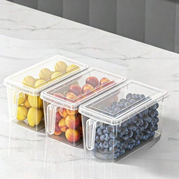 WFPXAMLZZMD 3-Pack 5L Medium Thick Fresh-Keeping Box, Refrigerator Storage Box, Kitchen, Vegetable, Fruit Specific, Egg Box, Frozen Egg Storage Box, Is A Must-Have for Kitchen Storage