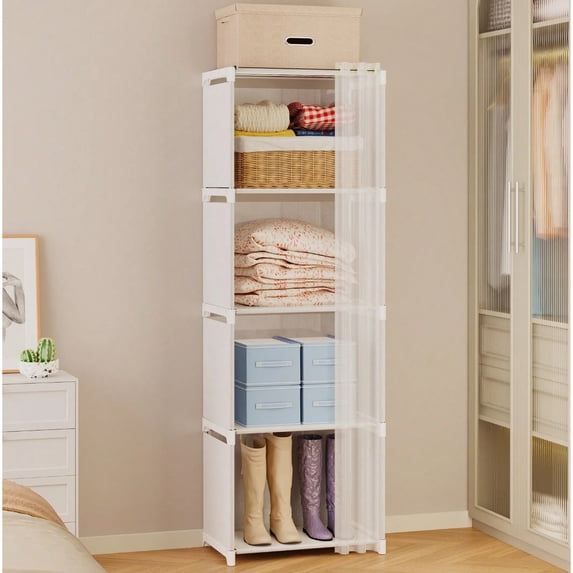 WFPXAMLZZMD 4-Compartments Simple Wardrobe, Large Capacity Wardrobe ...