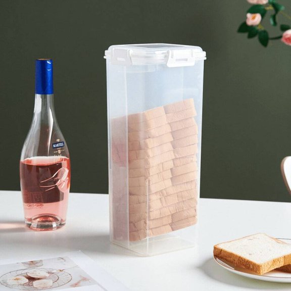 WFPXAMLZZMD WhiteWith DrawersBread Toast Storage Box Fresh-Keeping Box Bread Toast Storage Box Bread Storage Distribution Box Sealed Jar