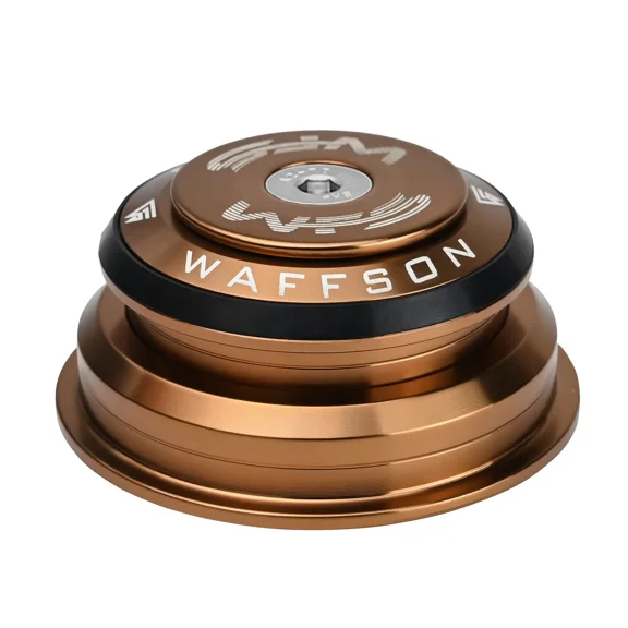 WAFFSON / WFS HY713 1-1/8 - 1-1/2 Semi-Integrated Threadless Headset 5.4mm Top Cone, Gold, HS05ZQGLD