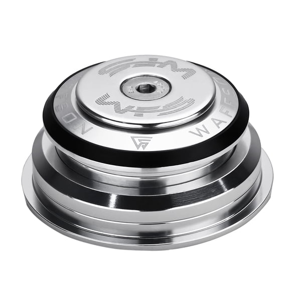 WAFFSON / WFS HY713 1-1/8 - 1-1/2 inch Semi-Integrated Threadless Headset 5.4mm Top Cone, Silver, HS05ZQSIL