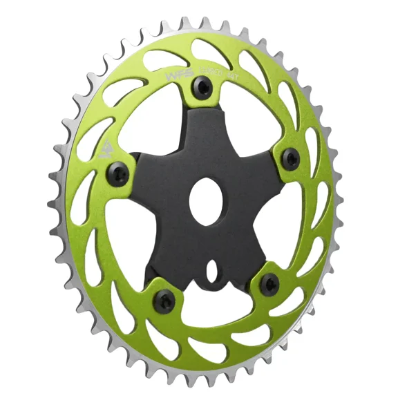 WFS Helix Chainring w/ Spider Sprocket 44T 1/8" 110mm Old School BMX , Green # WFS3070