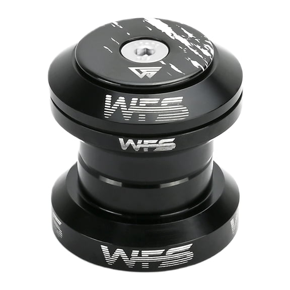 WFS NV.37 1-1/8 inch CNC Threadless MTB Road Headset with Top Cap , Black, HS01ZQLBK