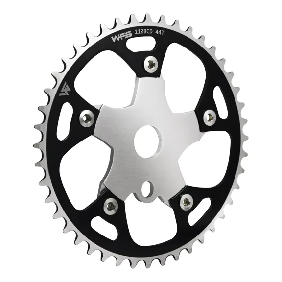 WFS Pulsar Chainring w/ Spider Sprocket 44T 1/8" 110mm Old School BMX , Black# WFS3080