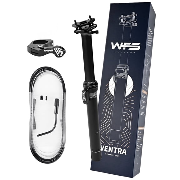 WAFFSON / WFS Ventra 31.6x392mm External Suspension Dropper Post Air Adjustable, Black ,SP08JD31.6X392BLK