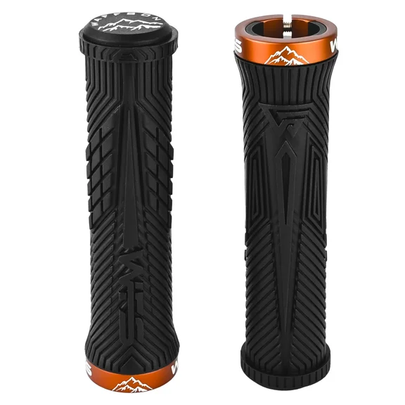 WFS Volatus MTB Grip Lock-on , Anti-Slip , Single Clamp, Black x Orange, GP30HH-ORG.BLK