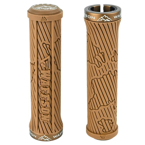WFS World Map MTB Grip  Lock-on , Anti-Slip , Single Clamp Bike Handle , Brown, GP07HH-BRN