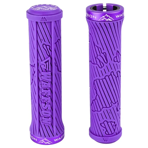 WFS World Map MTB Grip Lock-on , Anti-Slip , Single Clamp Bike Handle , Purple, GP36HH-PUR
