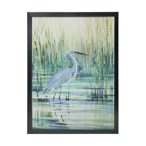 WFSposter Animal Wall Art Abstract Painting for Decor Rustic Yellow Blue Heron Bird Canvas Artwork Bedroom Living Room Office Wall
