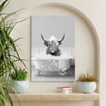 thumbnail image 1 of WFSposter Animals Canvas Wall Art Highland Cow Take Bath in Tub Posters Prints Artwork Funny Bathroom Wall Decor Modern Black Framed Pictures for Toilet Bathroom Decoration Gifts - 12x16", 1 of 7