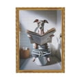 thumbnail image 1 of WFSposter Bathroom Decor Poster,Italian Greyhound Wall Art, Funny Bathroom Print,Dog in Toilet, Bathroom Art, Whimsy Animal Art, 12X16 Framed, 1 of 5
