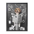 thumbnail image 1 of WFSposter Beagle Dog Sitting on Toilet Wall Art Bathroom Dog Wall Decor Black and White Animal Bathroom Funny Pictures Farmhouse Dog Wall Décor for Toilet Bathroom Framed Artwork 12x16in, 1 of 7