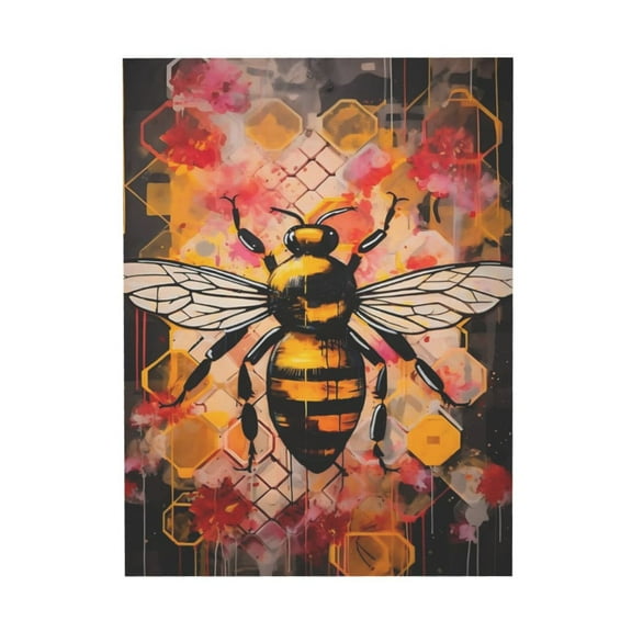 WFSposter Bumblebee Graffiti Wall Art, Honey Bee Graffiti Art Canvas,Street Graffiti Pop Artwork Home Wall, Cute Bee Wall Decor