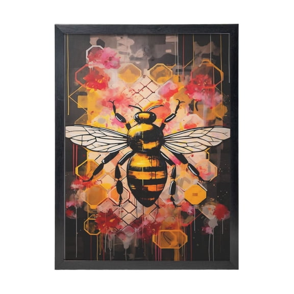 WFSposter Bumblebee Graffiti Wall Art, Honey Bee Graffiti Art Canvas,Street Graffiti Pop Artwork Home Wall, Cute Bee Wall Decor