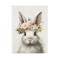 WFSposter Bunny Rabbit Canvas Wall Art Cute Animal Paintings Watercolor Rabbit Print Flower Crown Animal Nursery Wall Art Cute Bunny Poster Animal Artwork for Girl Nursery Easter Bunny Pictures