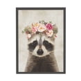 thumbnail image 1 of WFSposter Cute Raccoon Canvas Painting Retro Animal Portrait Wall Art Decor Funny Raccoon with Garland Picture Framed Safari Animal Art Print Posters for Nursery Kids Bedroom Home Decoration 12x16", 1 of 7