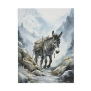 WFSposter Donkey Animal Pictures Wall Art Wall Decor Farm Animal Wild Canvas Poster Mural for Bedroom Bathroom and Kitchen Framed and Ready to Hang