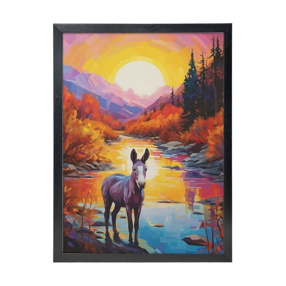 WFSposter Donkey Poster Bathroom Wall Painting - Donkey Decor Wall Art Painting for Children's room Bedroom Living room Decor Ready to Hang