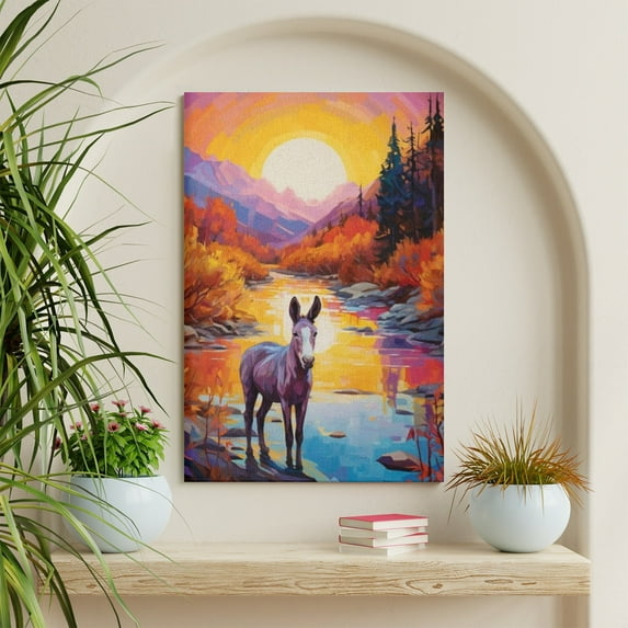 WFSposter Donkey Poster Bathroom Wall Painting - Donkey Decor Wall Art Painting for Children's room Bedroom Living room Decor Ready to Hang