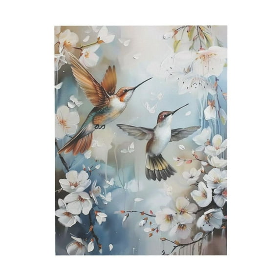 WFSposter Flower Bird Canvas Wall Art Decorations for Bedroom Bathroom Framed Artwork Modern prints picture Ready to Hang 12x16"